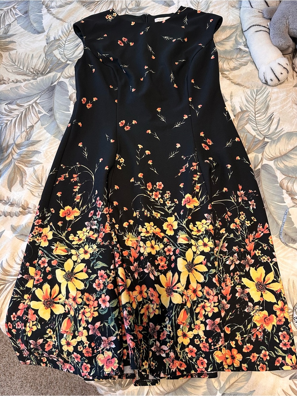 London Times Black Top with Subtle Peach Accent